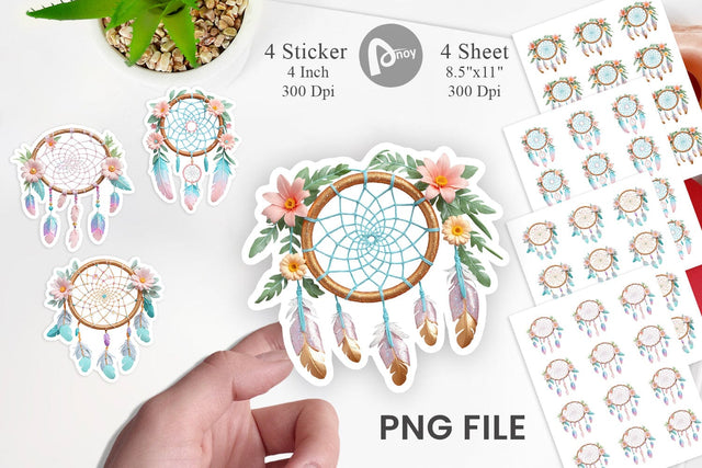 Sticker Floral Dreamcatcher Sublimation artnoy 