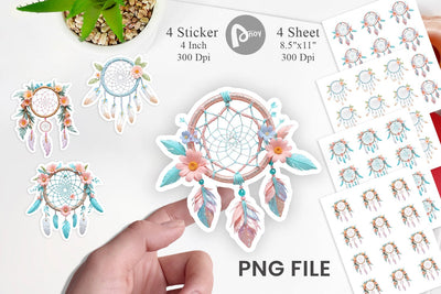 Sticker Floral Dreamcatcher Sublimation artnoy 