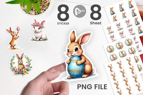 Sticker Floral Easter Bunny Sublimation artnoy 