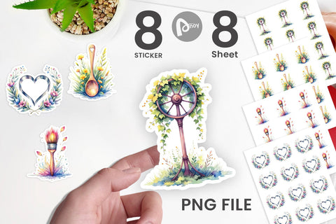 Sticker Floral Kitchen Tools Decor Sublimation artnoy 