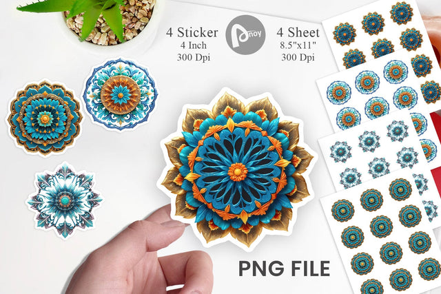Sticker Floral Mandala Sublimation artnoy 