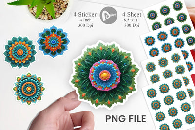 Sticker Floral Mandala Sublimation artnoy 