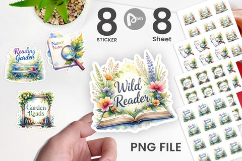 Sticker Floral Reading Quotes Sublimation artnoy 