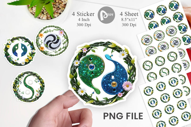 Sticker Floral Yin-Yang Sublimation artnoy 
