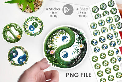 Sticker Floral Yin-Yang Sublimation artnoy 
