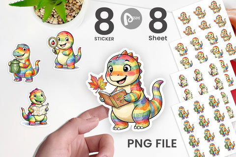 Sticker Forest Scout Dino Watercolor Sublimation artnoy 