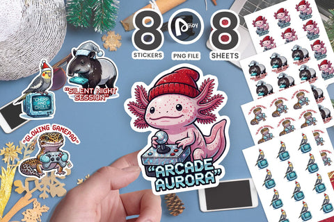 Sticker Frostlight Arcade Holiday Crew SVG artnoy 