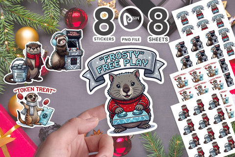 Sticker Frostlight Arcade Holiday Crew SVG artnoy 