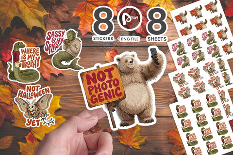 Sticker Funny Autumn Water Cryptid SVG artnoy 