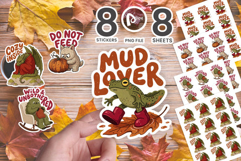Sticker Funny Autumn Water Cryptid SVG artnoy 
