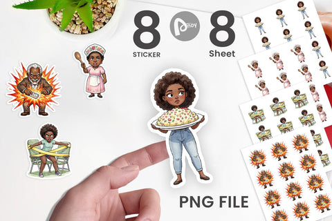Sticker Funny Black Family Cookout Sublimation artnoy 