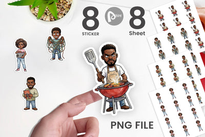 Sticker Funny Black Family Cookout Sublimation artnoy 