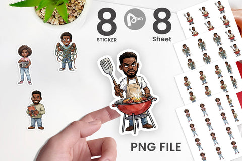Sticker Funny Black Family Cookout Sublimation artnoy 