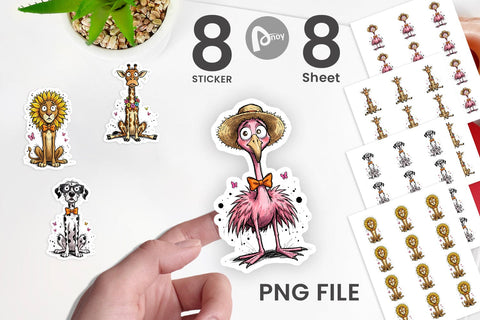 Sticker Funny Skinny Safari Summer Sublimation artnoy 