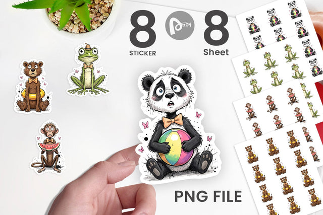 Sticker Funny Skinny Summer Animal Sublimation artnoy 