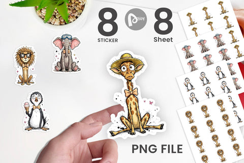 Sticker Funny Skinny Summer Animal Sublimation artnoy 