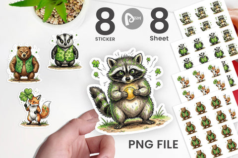 Sticker Funny St Patricks Animal Sublimation artnoy 