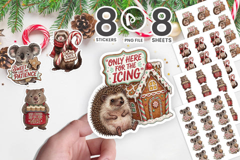 Sticker Gingerbread Bakery Shade Animals SVG artnoy 