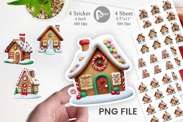 Sticker Gingerbread House Sublimation artnoy 