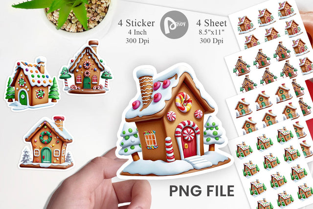 Sticker Gingerbread House Sublimation artnoy 