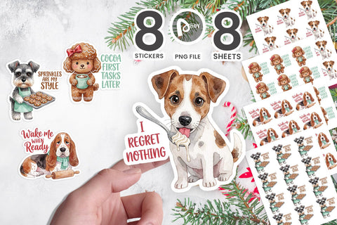 Sticker Gingerbread Kitchen Cookie Dogs SVG artnoy 