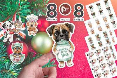 Sticker Gingerbread Kitchen Cookie Dogs SVG artnoy 