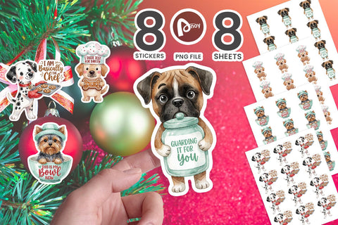 Sticker Gingerbread Kitchen Cookie Dogs SVG artnoy 