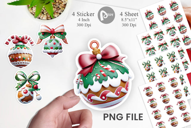 Sticker Gingerbread Ornament Sublimation artnoy 
