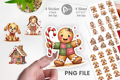 Sticker Gingerbread Patchwork Delights Sublimation artnoy 