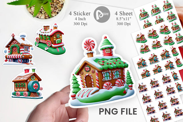 Sticker Gingerbread Train Sublimation artnoy 