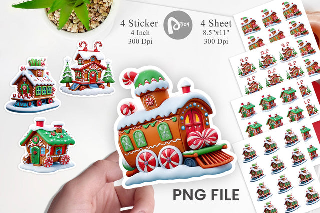 Sticker Gingerbread Train Sublimation artnoy 