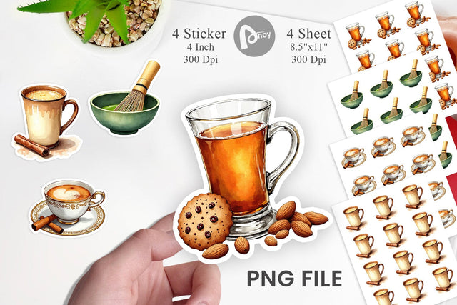 Sticker Global Winter Warmers Watercolor Sublimation artnoy 