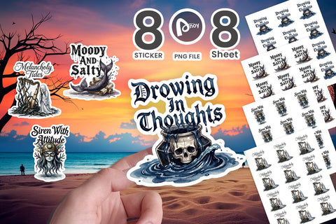 Sticker Gloomy Siren Goth Summer Quote Sublimation artnoy 