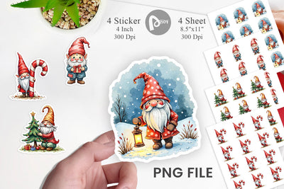Sticker Gnome Christmas Delights Sublimation artnoy 