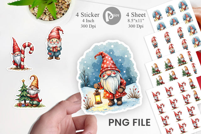 Sticker Gnome Christmas Delights Sublimation artnoy 