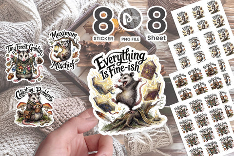 Sticker Goblin Possum Chaotic Whimsigoth Quote Sublimation artnoy 