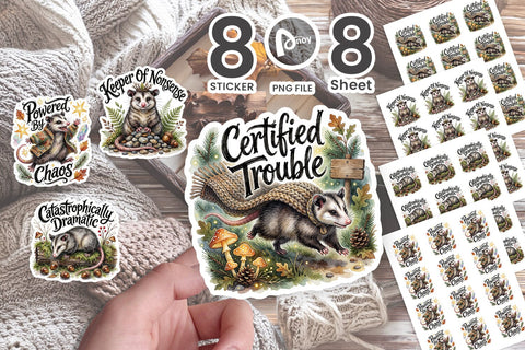 Sticker Goblin Possum Chaotic Whimsigoth Quote Sublimation artnoy 