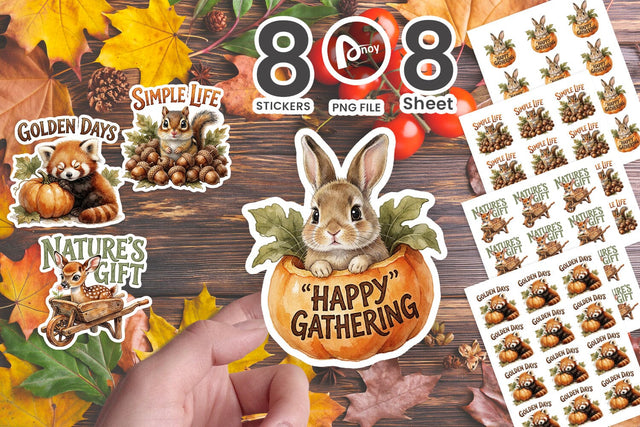 Sticker Golden Harvest Blessings Animal Quotes Sublimation artnoy 