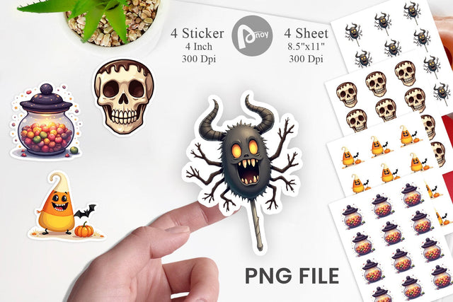 Sticker Gothic Halloween Candies and Treats Sublimation artnoy 