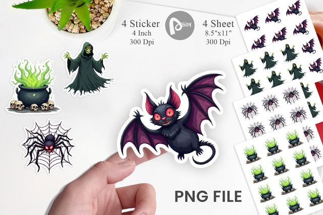 Sticker Gothic Halloween Creatures Sublimation artnoy 