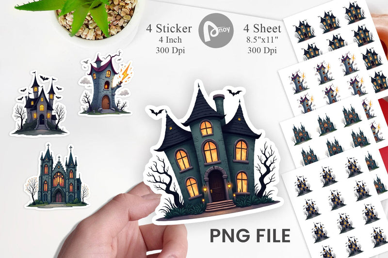 Sticker Gothic Halloween Gothic Architecture Sublimation artnoy 
