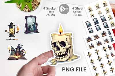 Sticker Gothic Halloween Miscellaneous Sublimation artnoy 