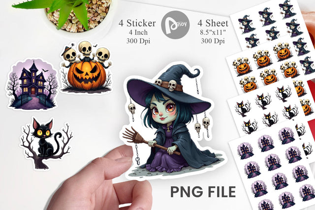Sticker Gothic Halloween Set Sublimation artnoy 