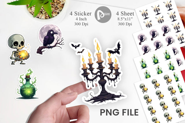 Sticker Gothic Halloween Set Sublimation artnoy 