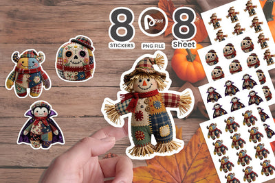 Sticker Gothic Stitchery Classic Monster Dolls Sublimation artnoy 