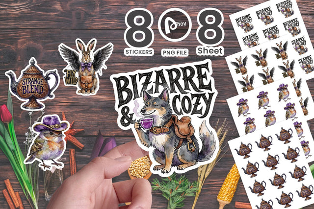 Sticker Gothic Western Cryptid Tea Party Sublimation artnoy 