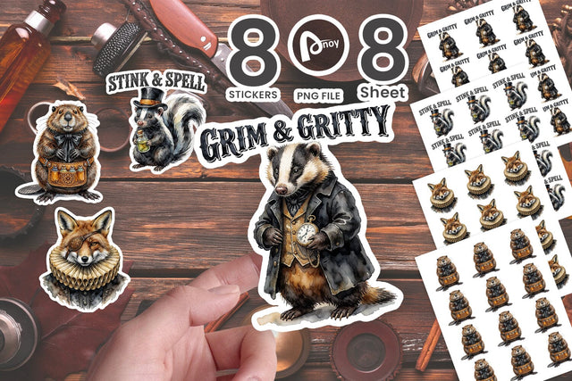 Sticker Gothic Western Woodland Scholars Sublimation artnoy 