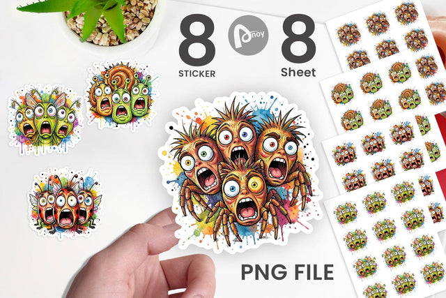 Sticker Gritty Comic Garden Insects Heatwave Sublimation artnoy 