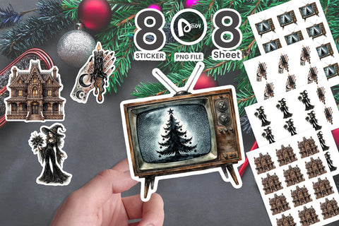 Sticker Groovy 70s Occult Gothmas Sublimation artnoy 