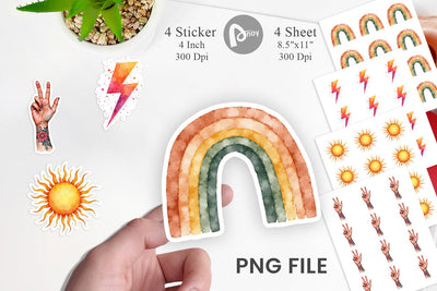 Sticker Groovy Boho Mama Sublimation artnoy 